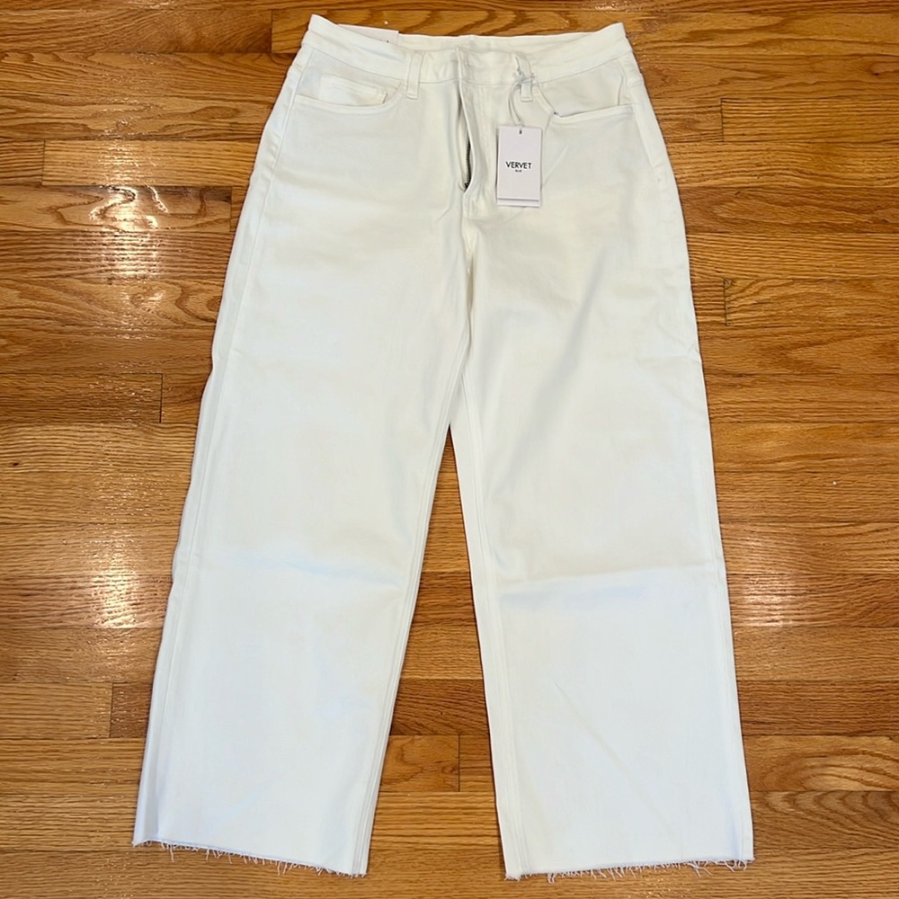 Vervet wide leg white jeans
